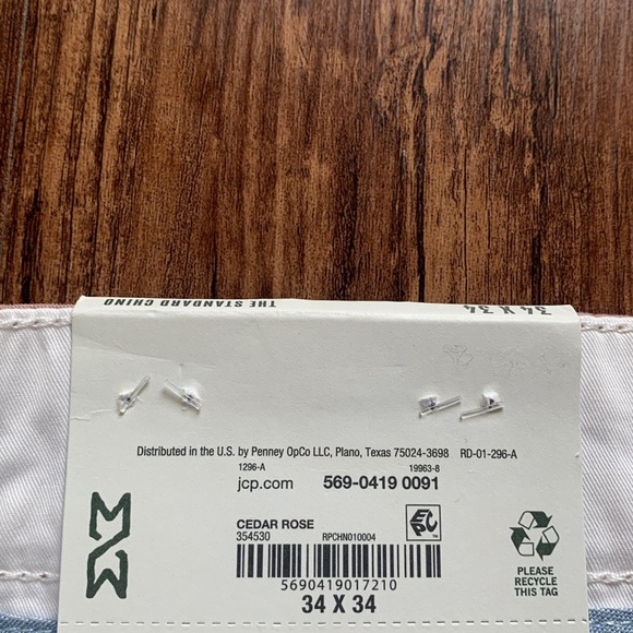 Mutual Weave Men’s Chino Pants Cedar Rose Size 34 x 34 Length NWT - Picture 5 of 9